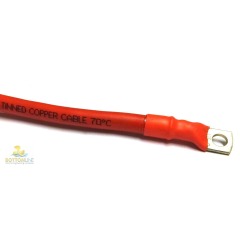 50mm Tinned Battery Cable 1m with 10mm lugs - Red